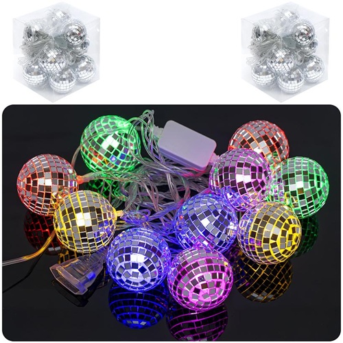 Гирлянда электрическая "Диско шар" 10шт 3м LED цветная