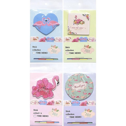 Набор бумажных стиков для заметок "Фламинго"