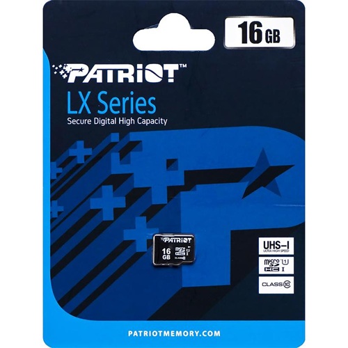 Карта пам'яті Patriot MicroSDHC 16GB UHS-I (Class 10) LX Series (card only)