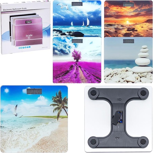 Весы напольные бытовые до 180кг стеклянные 26*26*2см