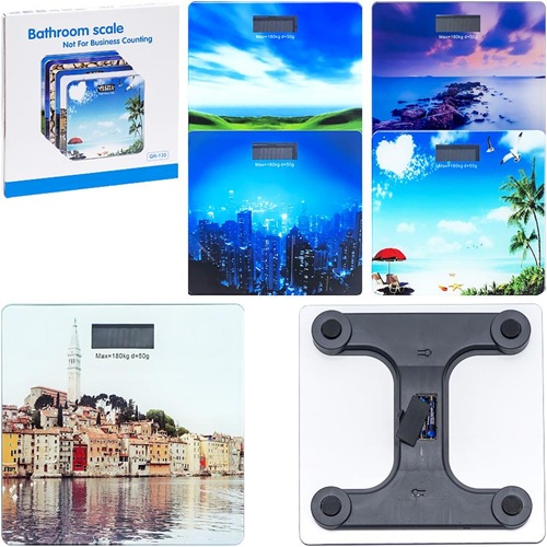 Весы напольные бытовые до 180кг стекляные 28*28*2см