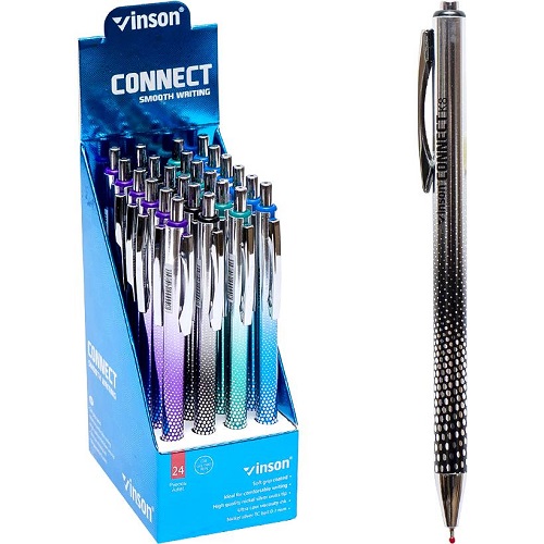 Ручка масляна CONNECT 0,7 мм, синя автоматична VINSON 