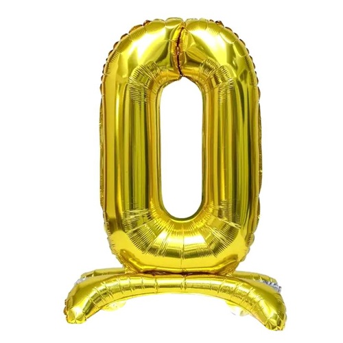 Шарик фольгированный цифра "0" напольный 80см
