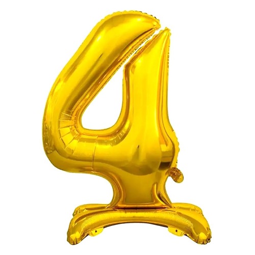 Шарик фольгированный цифра "4" напольный 80см