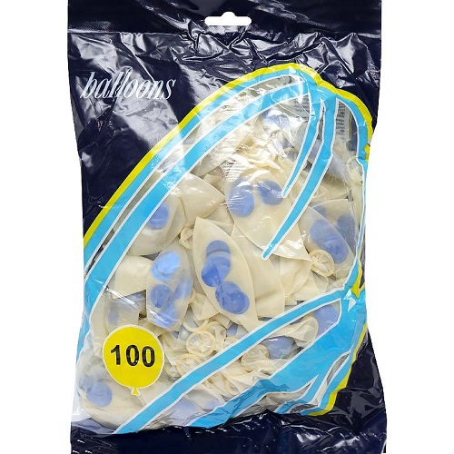 Кульки повітряні 10" (25см) з наповненням "блискітки сині" 100шт