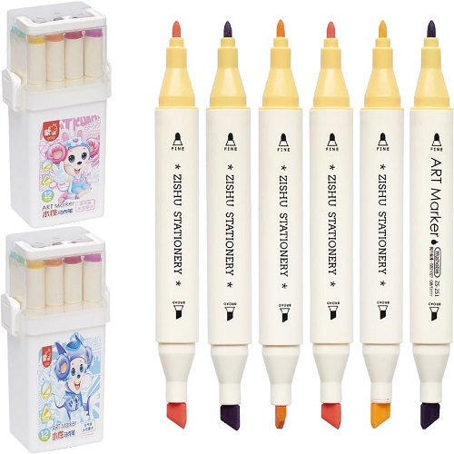 Набір скетч-маркерів 12 кольорів у пластиковому боксі "ART Marker" 