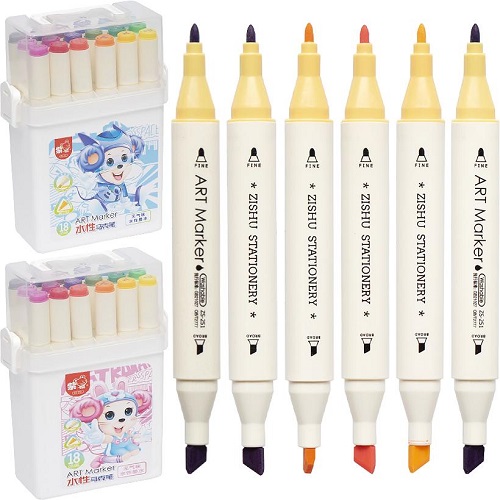 Набір скетч-маркерів 18 кольорів у пластиковому боксі "ART Marker" 