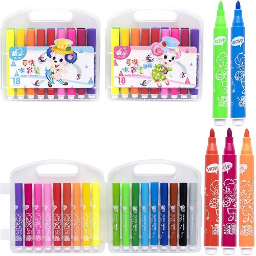 Фломастер 18 кольорів "Water color pen" у пластиковому боксі