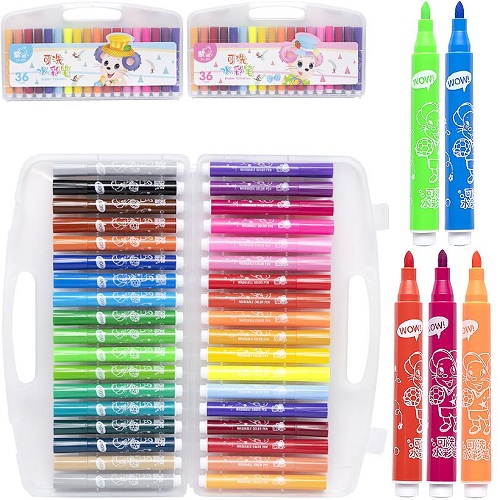 Фломастер 36 кольорів "Water color pen" у пластиковому боксі