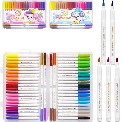 Набір маркерів-пензликів 48 кольорів "Water color pen" у пластиковому боксі