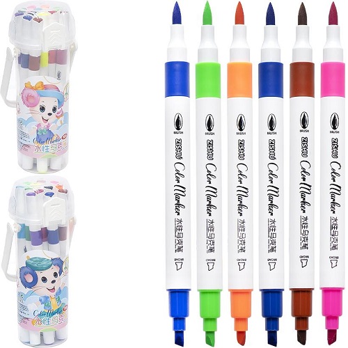 Набір маркерів двосторонніх для малювання 12 кольорів у пластиковому боксі