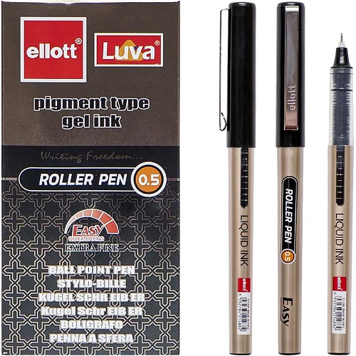 Ручка капілярна "LUVA" 0,5 мм, чорна "Ellott"