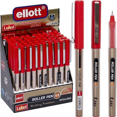Ручка капілярна "LUVA" 0,5 мм, червона, дисплей "Ellott"