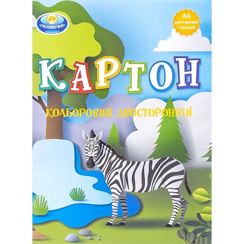 Цветной картон А4 двусторонний 7 листов ТМ Тетрада