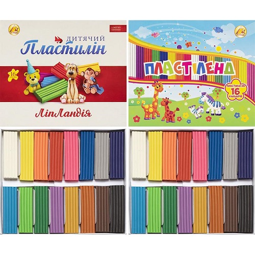 Пластилін 16кол.320гр "ЛІПЛАНДІЯ"/"ПЛАСТИЛЕНД" ТМ Тетрада
