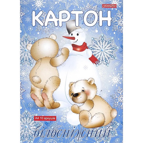 Белый картон А4 10 листов "Белоснежный" картонная папка ТМ "Family Line"