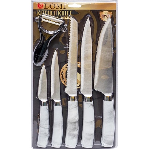 Набір металевих ножів на блістері, 6 предметів