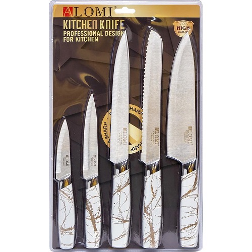 Набір металевих ножів на блістері, 5 предметів.