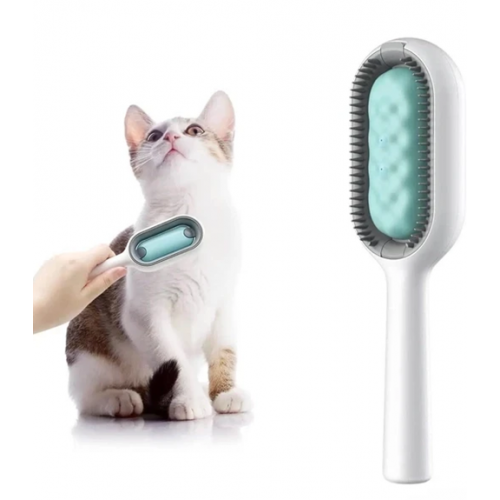 Двухсторонняя щетка для сухого и влажного вычесывания собак и кошек 19*5*3см