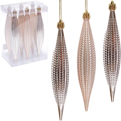 Набор-украшение "Сосульки Шампань" 6шт, 17*3,5см