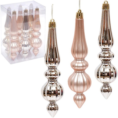 Набор-украшение "Сосульки фигурные Шампань" 17*4см 6шт