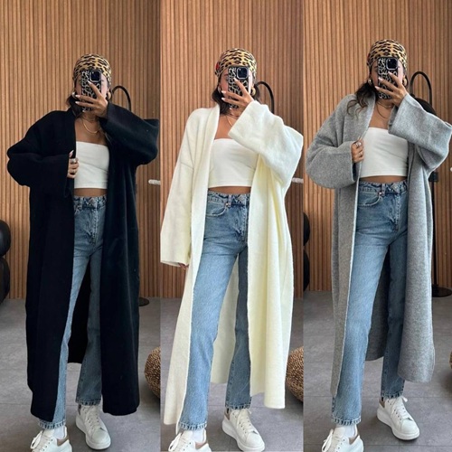 Женский теплый кардиган большого размера 48–52