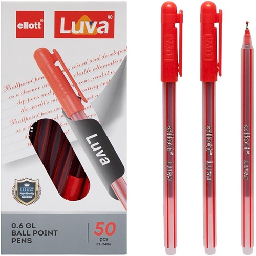 Ручка шариковая "Luva" 0,6мм, красная "Ellott"