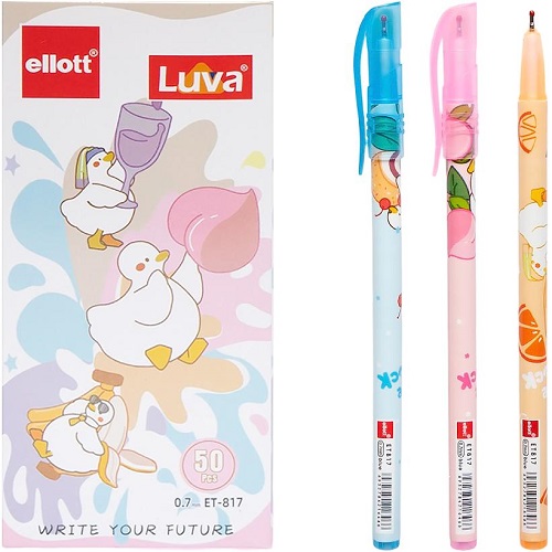 Ручка масляная "Luva" "утята" 0,7мм, синяя "Ellott"