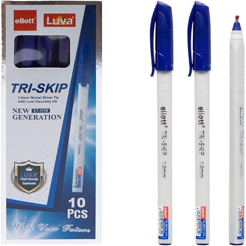 Ручка шариковая Tri-Skip 1мм, синяя "Ellott"