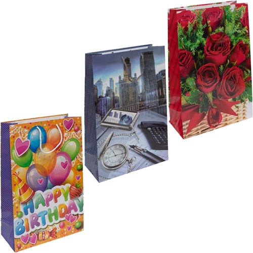 Пакет цветной гигант "МИКС" вертикальный 45*30*12см