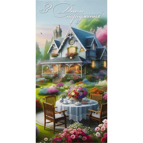 Конверт для грошей вітальна "З днем ​​народження" 16*8см