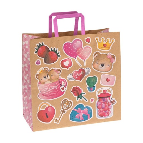 Пакет паперовий КРАФТ "LOVELY" 32*15*30см
