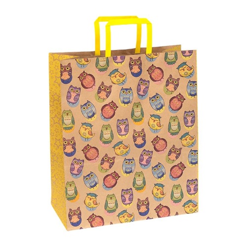 Пакет бумажный КРАФТ "Совята" 32*15*38см