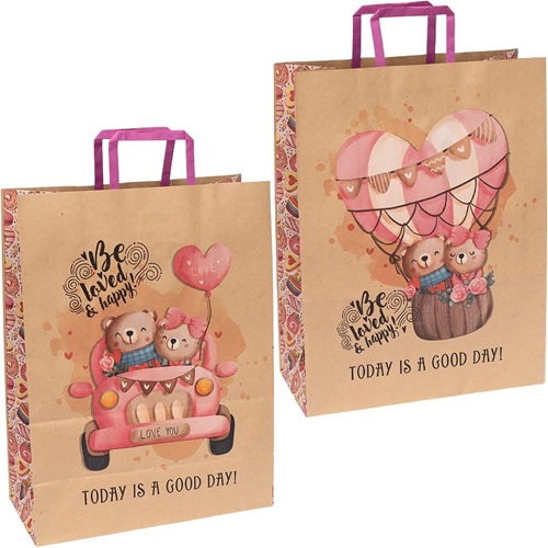 Пакет паперовий КРАФТ "Щасливі ведмедики" 32*15*42см