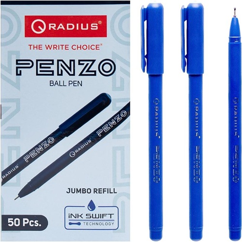 Ручка с масляной основой "PENZO -Jumbo Refill 6000м " RADIUS 50 штук, 0,5мм, синяя