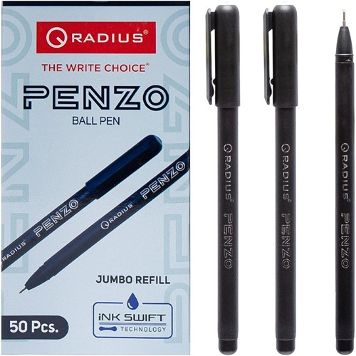Ручка с масляной основой "PENZO -Jumbo Refill 6000м " RADIUS 50 штук, 0,5мм, черная