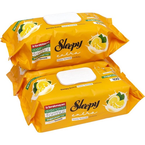Влажные салфетки для уборки Easy Lemon 100шт. белый клапан ТМ SLEEPY 