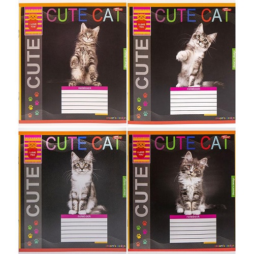 Зошит 12л клітинка "Cute Cat" "Мрії здійснюються"
