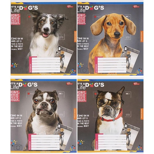 Зошит 96л клітинка "Собаки" "Мрії здійснюються"