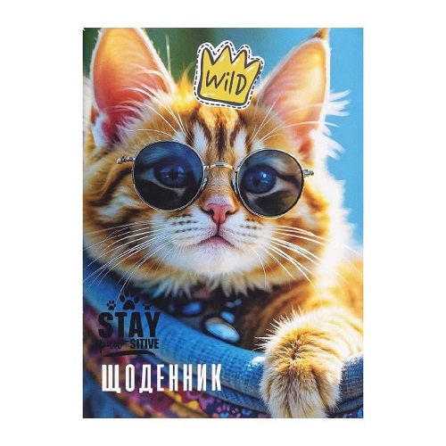 Щоденник А5 "Котик" скоба/ ВД-лак, мягкая обложка (1+1)