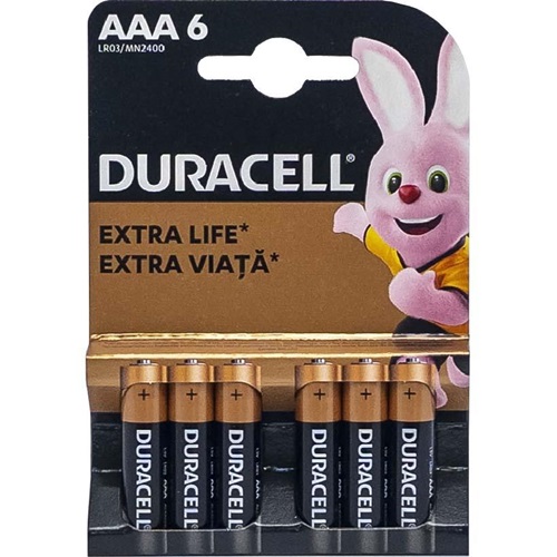 Батарейка Duracell LR-03 ААА по 6 штук на блістері