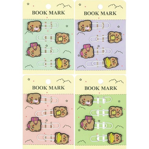 Закладки - скріпки для книг 4шт із фігуркою "Капібара"