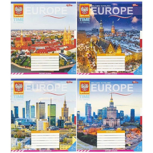 Зошит 24л клітинка "EUROPE" "Мрії здійснюються"
