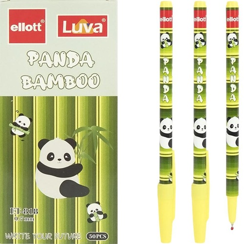 Ручка кулькова PANDA BAMBOO 0,7мм, синя, у картонній коробці "Luva" "Ellott"