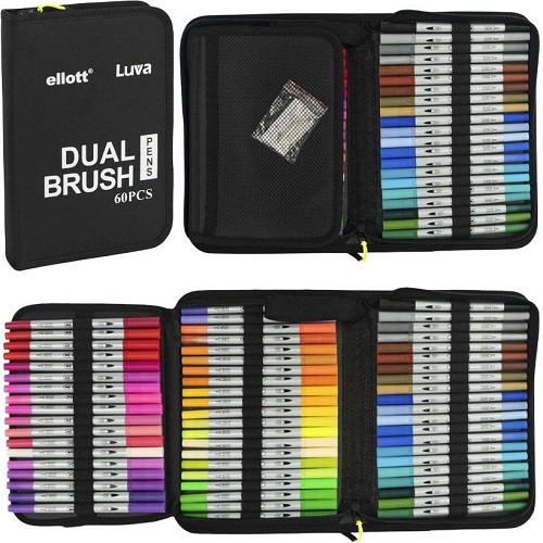 Художні двосторонні маркери Dual Brush 60 штук Cello