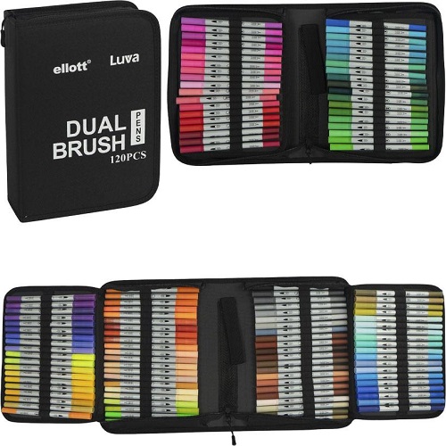 Художні двосторонні маркери Dual Brush 120 штук Cello