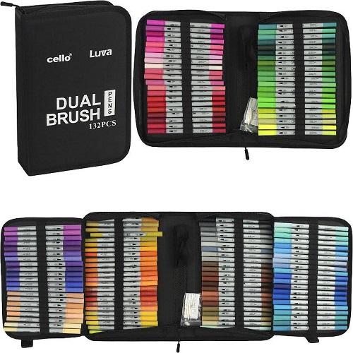 Художні двосторонні маркери Dual Brush 132 штук Cello