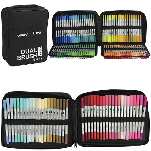 Художні двосторонні маркери Dual Brush 168 штук Cello