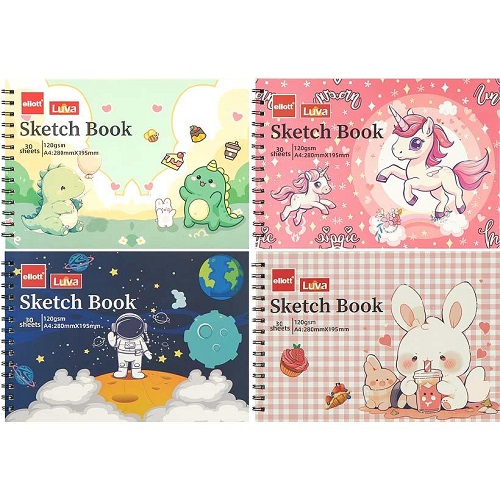 Альбом для ескізів ДИТЯЧИЙ А4 30аркушів, 160 г/м² Sketch Book на спіралі