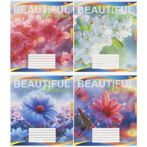 Зошит 48л клітинка "Beautiful flowers" "Мрії здійснюються"